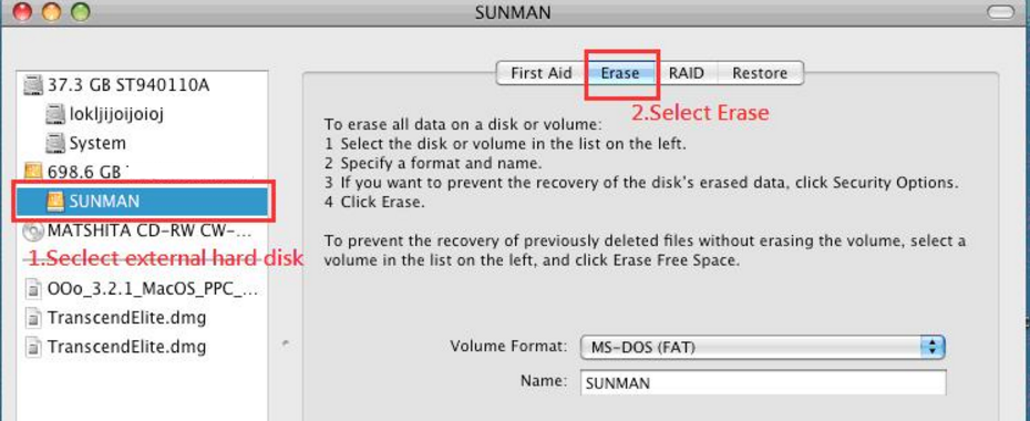 external hard driver not formatting for mac